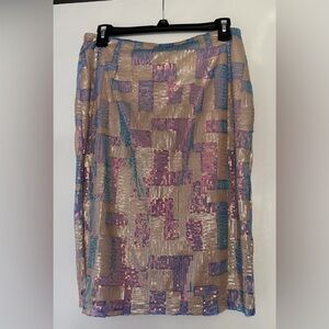 Sequin Patchwork Skirt - Multicolor
